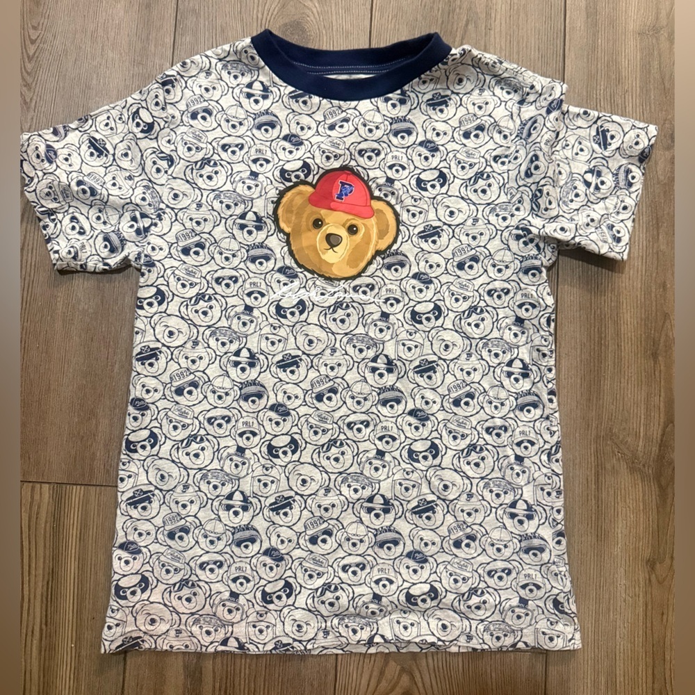 Polo Ralph Lauren Polo Bear T Shirt Youth Small 8 Navy Ringer Tee